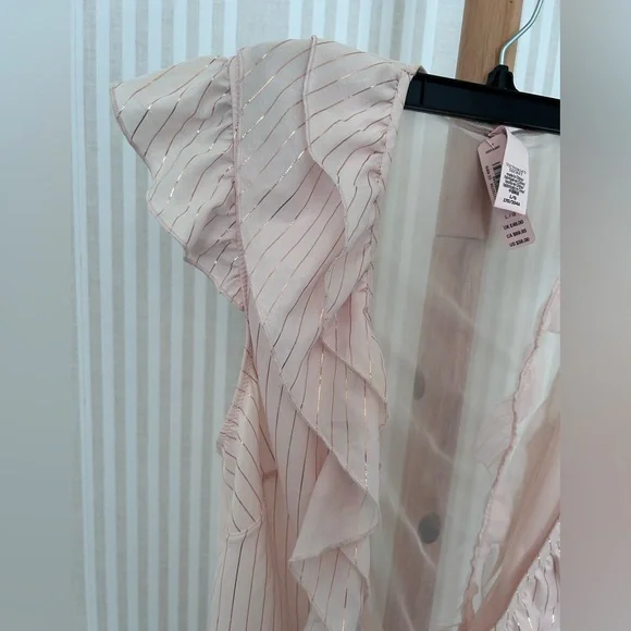 Victoria’s Secret Teddy Bodysuit Pink w/ Gold Metallic Stripe Size Large NWT - Picture 4 of 10